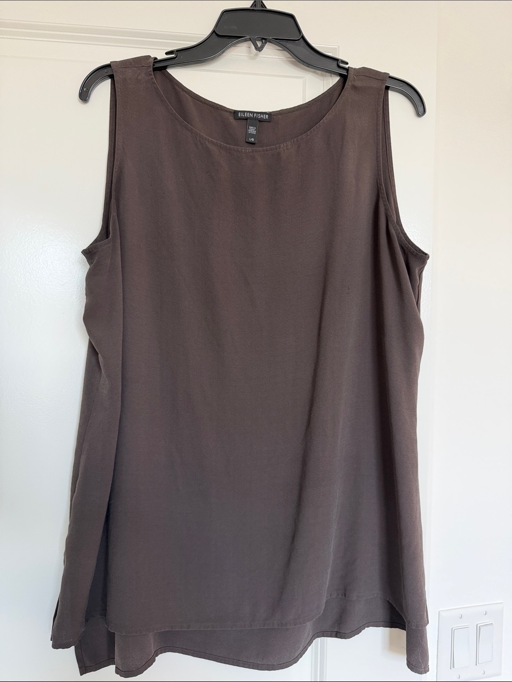 Eileen Fisher Chocolate Brown Silk-Blend Sleeveless Camisole